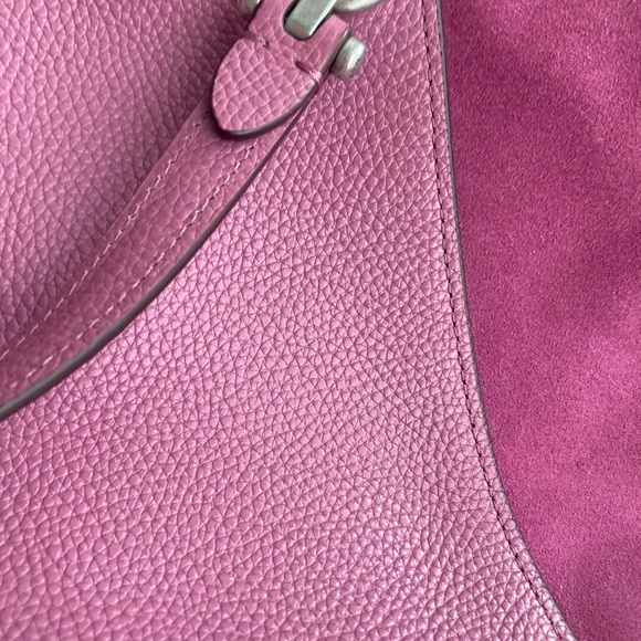 Coach Pebbled Leather/Suede Prairie Satchel, Primrose Color - Picture 5 of 16